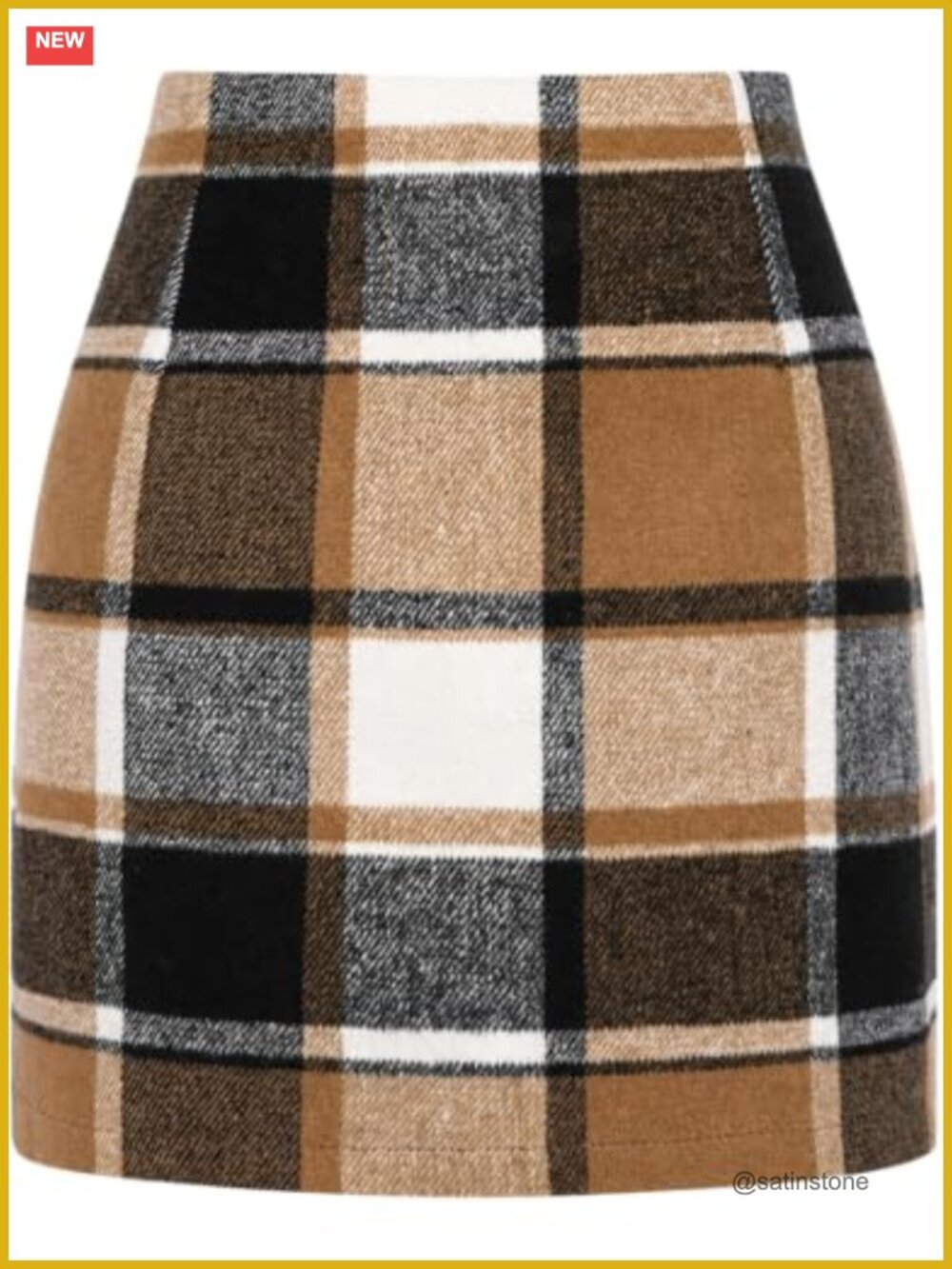 Women's High Waist Plaid Pencil Mini Skirt with Shorts